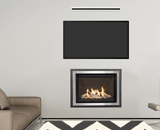 H5 Series shown with Driftwood, Plain Black Liner, Edgemont Front in Brushed Nickel and the Valor HeatShift System