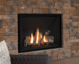 H6 Series with Traditional Logs, Fluted Black Liner, 1 Inch Surround and GV60CKO Outdoor Conversion Kit