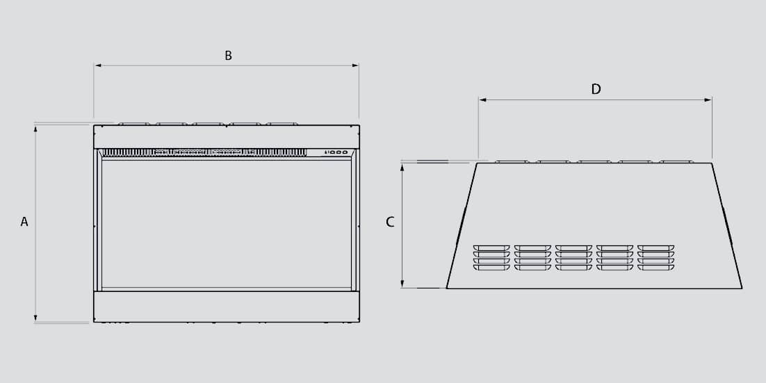 GE4 Electric Insert Product Dimensions